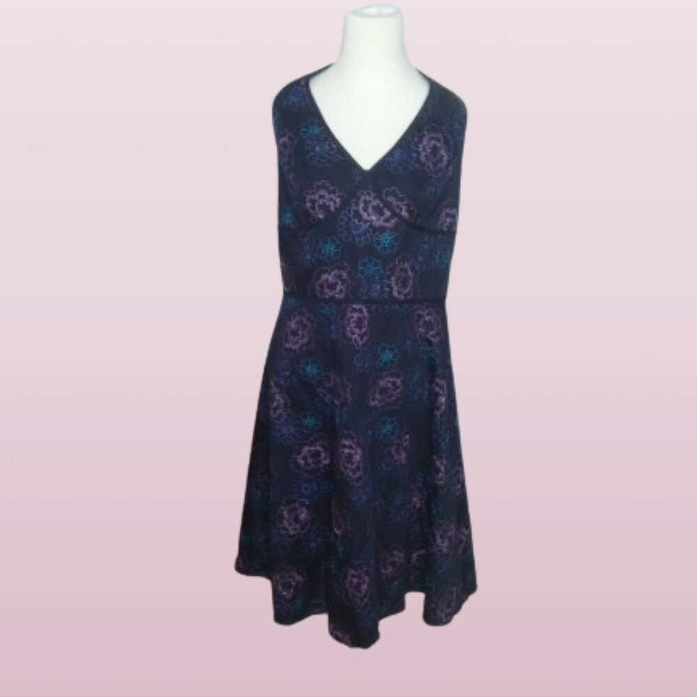 NWT Retro Charm Halter dress embroidered flowers cotton size 12 summer